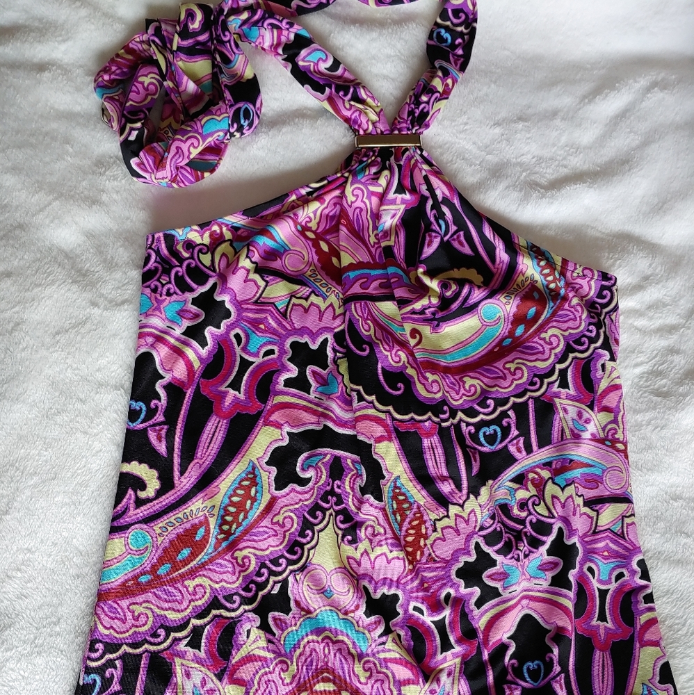 COPY - Jennifer Lopez XS Halter Top Purple Multi Blouse